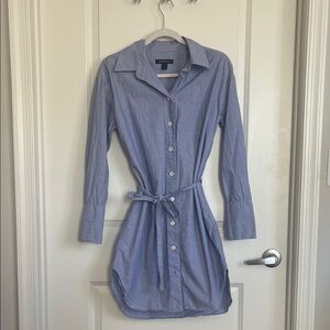 Banana Republic Light Blue Button Down Poplin Shirt Dress Size Small